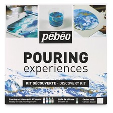 Pebeo Pouring Acrylic Experience Discovery Kit Includes Paint Oil Canvas Board
