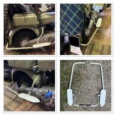 VTG 50s LAMBRETTA MODEL D SCOOTER FOOTRESTS CRASHBAR FOOTPEGS RESPRAYED VERDE OL