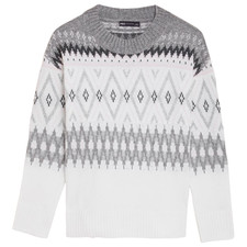 Ladies M&S Fair Isle Relaxed Fit Crew Neck Jumper Size 6