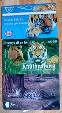 3 Phonecards Of Wild Cats. Arabian Leopard Of Oman. Tigers Of Danmark & Austria.