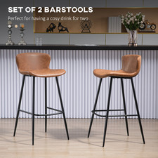 Set 2 Retro Brown PU Leather