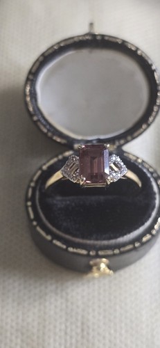 Tourmaline and diamond ring - tourmaline,