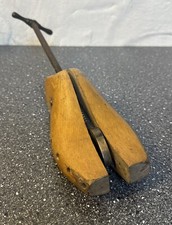 Vintage Wooden Shoe Stretcher With Brass Top & Bottom - See Photos