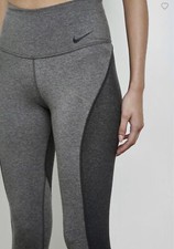 Nike POWER Sculpt Studio Leggings Gym Yoga Pilates pocket charcoal grey XS