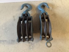 Vintage block & tackle. 3 pulley and 2 pulley