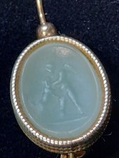 Roman Style Gold On Sterling Silver Earrings with Intaglio