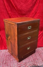 Antique 19C Naval Captains Brass Mounted Camphorwood Sea Drawer Chest