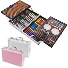 145pc Artists Aluminium Art Case Colouring Pencils Painting Set Childrens/Adults