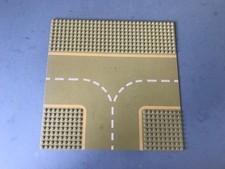 Vintage LEGO Space Base Boards T-Junction Road Plate 32 x 32 Grey Original