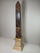 Vintage Marble Obelisk Brass