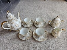 Vintage White and Gold Coffee / Tea Set.