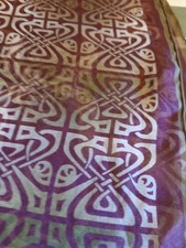 Biba Purple Berry & Vintage gold Iconic logo Silk Scarf New Season Vintage Chic 