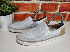 BNIB WOMENS UGG ADLEY PERF SILVER STARDUST SUEDE SLIP ON LOAFER TRAINERS SHOES