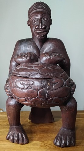 Vintage large african carved - african,