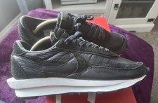 Nike X Sacai LD Waffle Trainers Sneakers Black Nylon Deadstock UK Size 9.5.