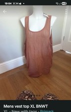 Mens Brown Vest Top Size Xl