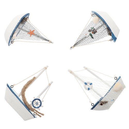 4pcs small sailboat model - small,