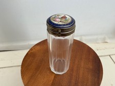 Antique Tall Silver Top Glass Vanity Jar Pot Dressing Table Regency Picture