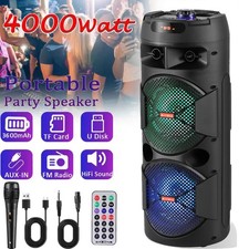 "Dual 6.5'' TWS Karaoke PA Speaker with Mic, DJ Lights & Remote – Party Sound Sy