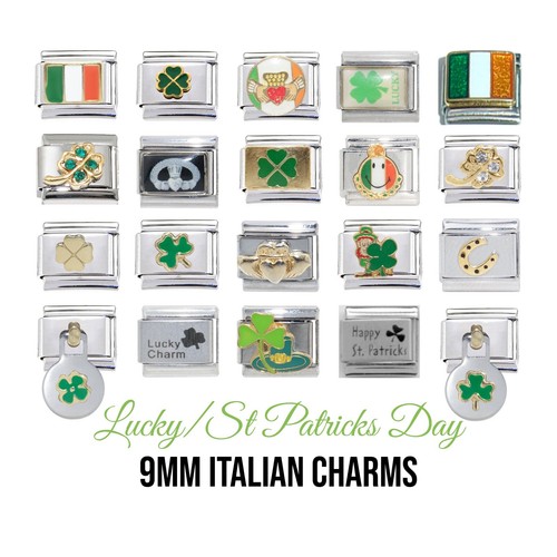 Irish lucky 9mm italian charm - lucky,
