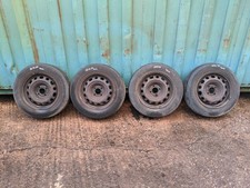 PEUGEOT PARTNER MK2 B9 SET OF 4 15" STEEL WHEELS WITH TYRES AND CAPS