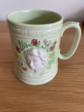 LOVELY ANTIQUE QUEEN ELIZABETH CORONATION MUG 1953 Melba Ware Pottery