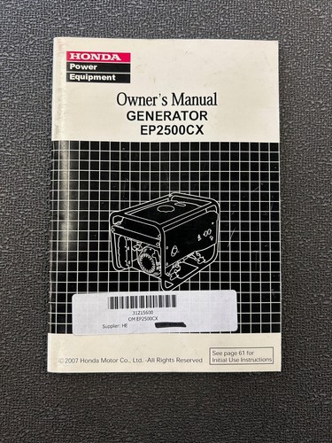 Honda ep2500cx generator - ep2500cx,