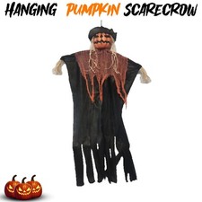 Hanging Pumpkin Scarecrow Spooky Outdoor Garden Decoration Scary Ghoul Decor