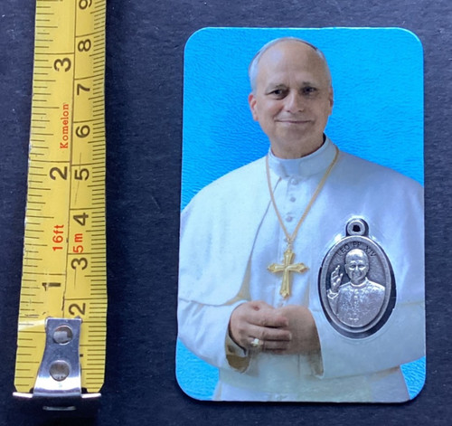 Pope leo laminated prayer - leo, card