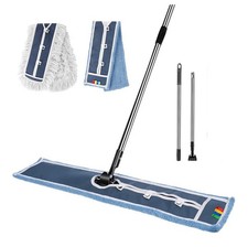 Industrial Flat Mop, Extra Large Floor Mop with Microfiber & Cotton Pad