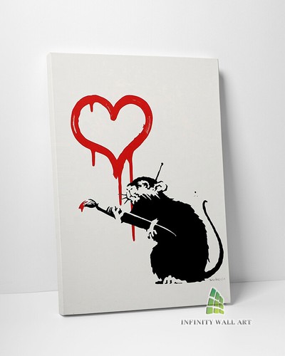 Banksy love rat graffiti - rat,