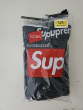 SS25 Supreme Hanes black boxer briefs ( 4 pack ) L large New Underwear 