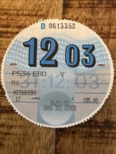 Old Tax Disc December 2003