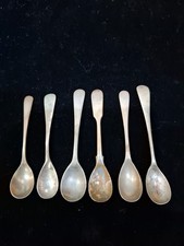 6 X Old EPNS salt Spoons
