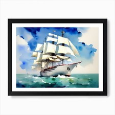 Sailing Ship Painting Art Print Framed Wall Art Poster Canvas Print Picture