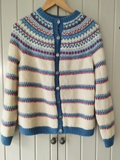 Scandi style vintage knit fairisle cardigan 40"