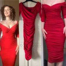 Pinup Girl Clothing Couture Laura Byrnes Wiggle Monica Dress Vintage 50s Gown