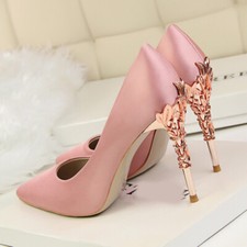 Womens Satin Pointed-toe
