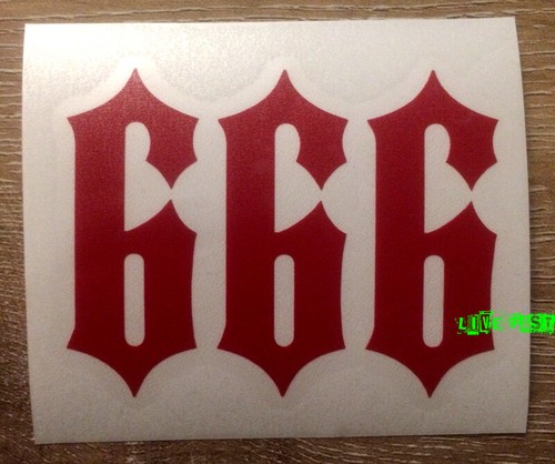 666 decal sticker outlaw biker - 666,