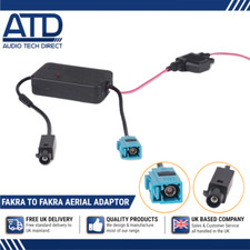 Aerial Adaptor For Skoda Superb Single Fakra Amplified Radio Signal Booster 12v