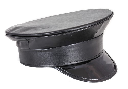 Black vegan leather - leather, police