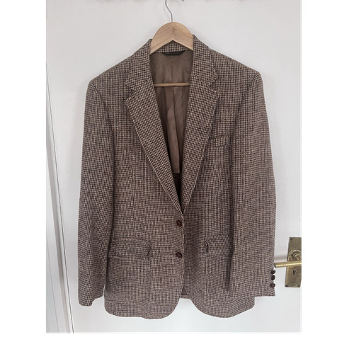 Brown houndstooth harris tweed - houndstooth,