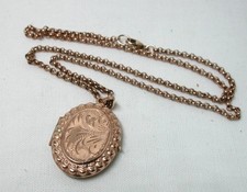 Antique 9ct Rose Gold Engraved