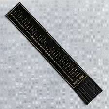 Morse Code Black & Gold Leather Bookmark, Excellent Condition