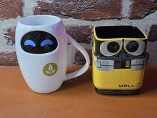 Disney Store: WALL-E  &  EVE Ceramic Coffee Mugs Great condition 