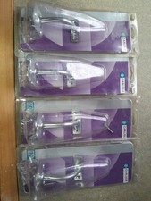 Set of 4 Brushed Chrome Heavyweight Stair Rail Brackets