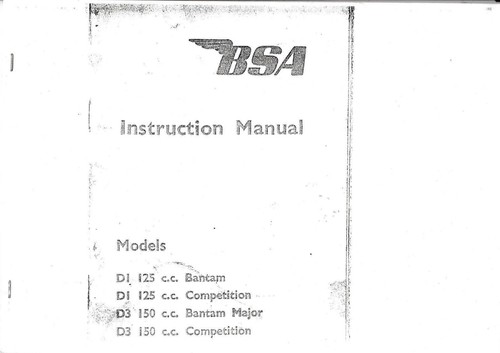 Bsa bantam 125cc d3 150cc - bantam,