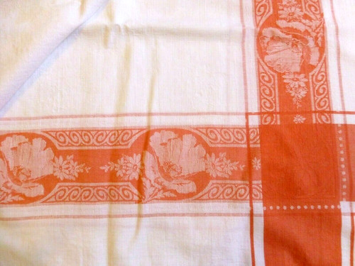 Embroidered linen table cloth - linen,