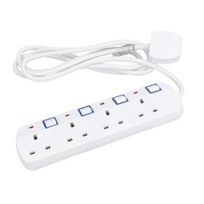 UK Plug 4 Gang Way Socket