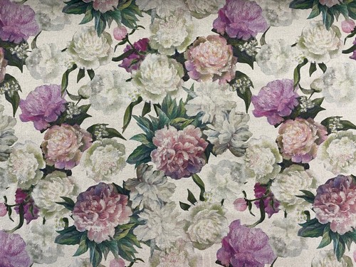 Cabbage roses linen 280cm - roses,